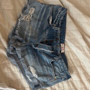 Distressed Denim Shorts
